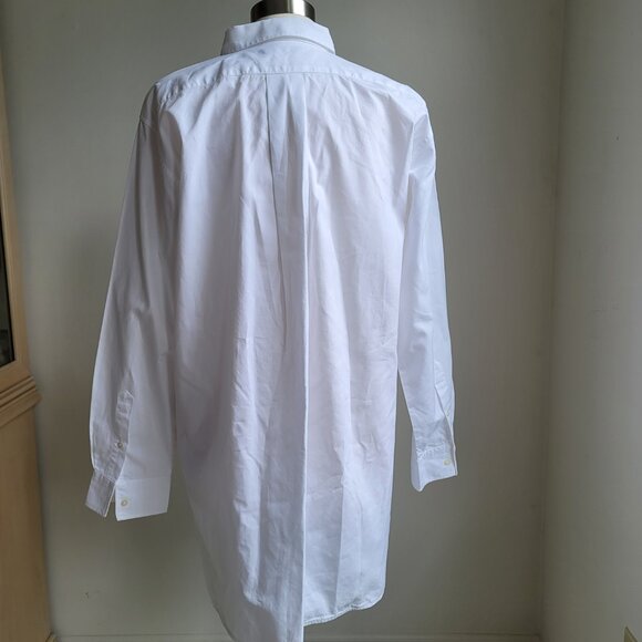 Lauren Ralph Lauren Women White Cotton Long Sleeve Half Button Down Shirt Sz XL - Picture 3 of 16